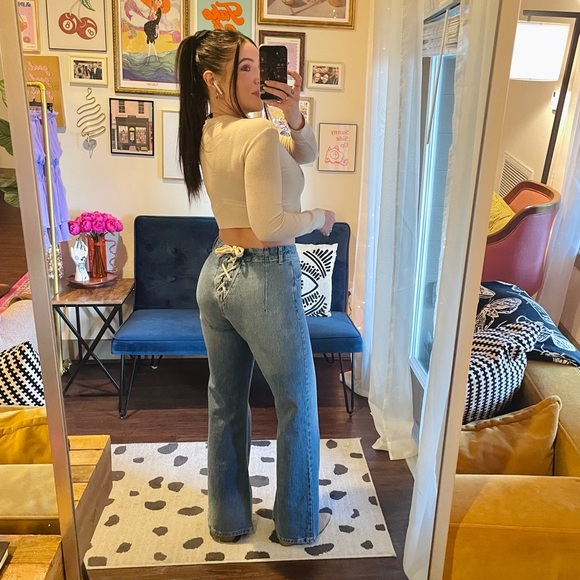 Urban Outfitters BDG Lace-Up Flare Jean - Picture 1 of 13